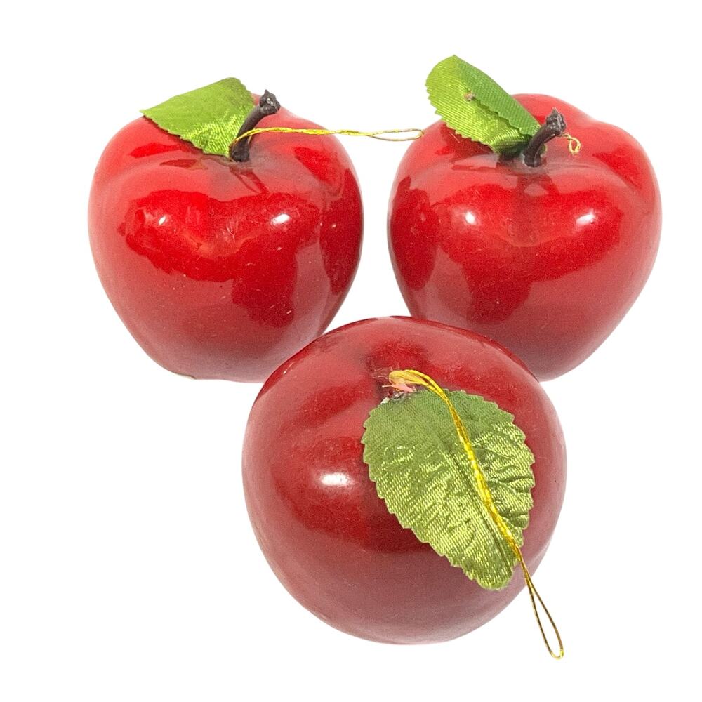 Red Apple Christmas Ornament Lot Plastic Fruit Multi Size 21 Pcs Teachers Tree - Picture 4 of 14